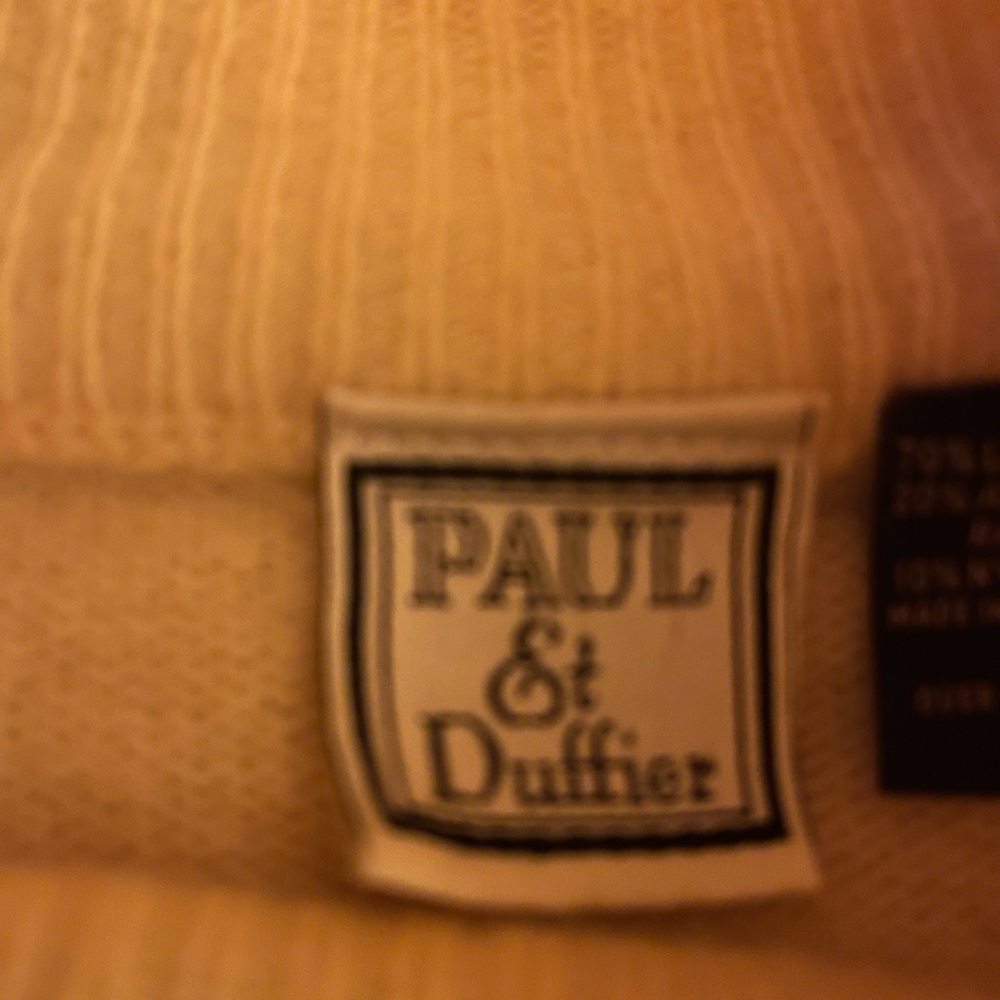 Paul et Duffier Cream Turtleneck Sweater size L - Picture 4 of 8